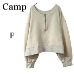 【キャンプ】 トレーナー スウェット カットソー 長袖 ハーフジップ 綿100%