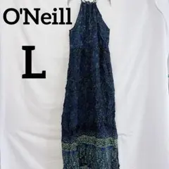 O'Neill【L】オニール リーフ柄　キャミワンピース 夏リゾート　ロング丈