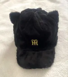 阪神タイガース　ファーキャップ　黒　猫耳
