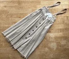 【値下げ】rienda ベージュの肩紐付きスカート