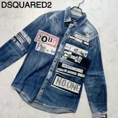 【ダメージ加工、L相当】 DSQUARED2 デニムシャツ薄手