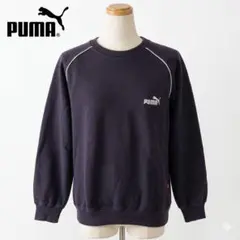 PUMA スウェット トレーナー クルーネック S ダークパープル ロゴ刺繍