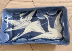 稀少 福泉窯 染付 陶板 飾り皿 トレイ 持ち手付き | Mercari