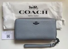 未使用【コーチ】ロング ジップ アラウンド ウォレット　長財布　ブルーグレー