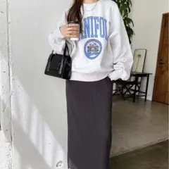 【美品】アンドミー セルフカットリブロングタイトスカートのサムネイル