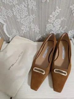 ぺリーコ　PELLICO セミスクエアトゥ　スエードパンプス　アネッリサトゥルノ