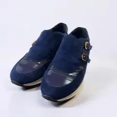 ベルト　トッズ スニーカー スニーカー モンクストラップ　シューズ　靴　女性　紺