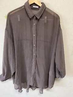 URBAN RESERCH ITEMSシアーブラウン長袖シャツ
