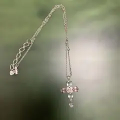 スワロスキー　クロスネックレス カラフルストーン