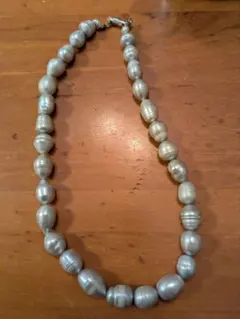バロックパール ネックレス シルバー系 アクセサリー 真珠