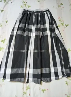 フレアスカート 黒白 チェック