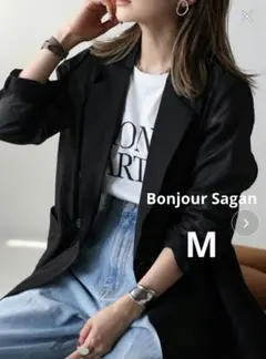 Bonjour Sagan シアーワッシャー　テーラードジャケット　ブラック　Mのサムネイル