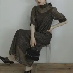 エトル インナー付きバックリボンドレス ワンピース 結婚式 お呼ばれ 希少 L