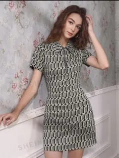 SHEIN MOD オールオーバープリント シャツドレス