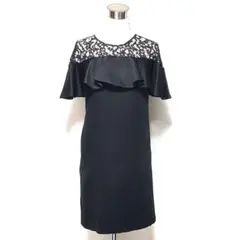 美品　ラグナムーン　ブラック　LADYレースラッフルBOXワンピース　サイズS