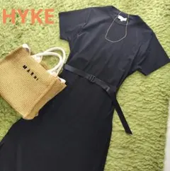HYKE ノースリーブワンピース クルーネック ネイビー サイズ1 - メルカリ