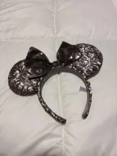 ミッキー耳カチューシャ 黒 スパンコール付き