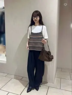 UNITED ARROWS コットン メッシュ ボーダー キャミソールのサムネイル