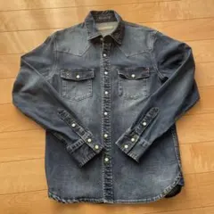 nano・universe ターコイズスタッズ デニム ウエスタンシャツ