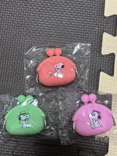 【美品】スヌーピー ミニがま口財布 3色セット