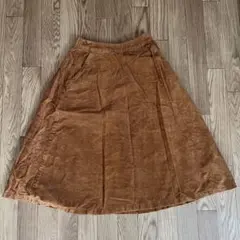ユニクロ　コーデュロイ　スカート　ブラウン
