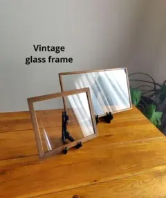 『るりぶー様専用』ヴィンテージ　木枠&ガラスフレーム　2枚セット