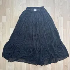 UNITED ARROWS シフォン ドット ティアード フレアスカート