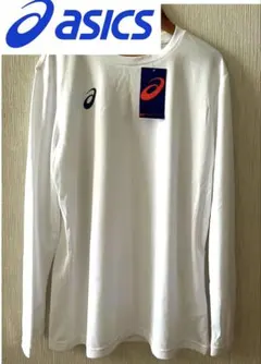 新品未使用　アシックス　トレーニングウエア ワンポイント長袖シャツ メンズ白　M