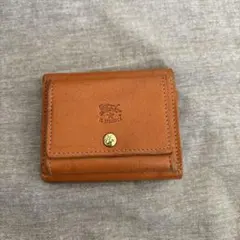 イルビゾンテ 二つ折り 財布 コンパクト グレージュ シボ ゴールド