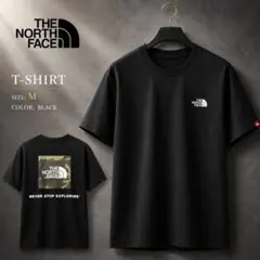 THE NORTH FACE Tシャツ M 黒 迷彩プリント ザノースフェイス