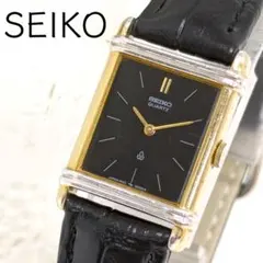 ☆希少/電池交換済/稼働 SEIKO セイコー ソシエ 黒文字盤 1981年製 