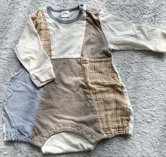 【tete a tete】ベビー用 パッチワーク柄ロンパース 80cm