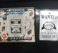 ワンピース　トラファルガー・ロー　ガラスコップ＆メタルプレート