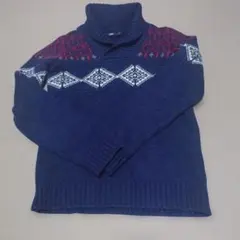 ノルディック　ネイビー　セーター　Ｓ 青