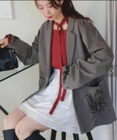 完売品★Kastane フレンチツイル刺繍裏地付きジャケット