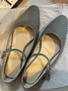 BEAUTY & YOUTH グレー ストラップパンプス