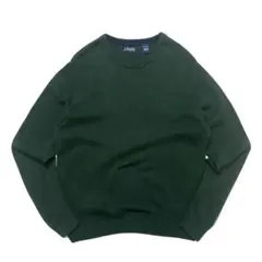希少 90s CHAPS ニット セーター XL ビッグサイズ 深緑 コットン