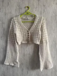 ZARA ホワイト クロップド カーディガン