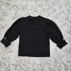 rady ニットトップス ビジュー シンプル ブラック レディS