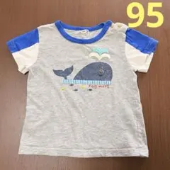 RAG MART クジラ柄 半袖Tシャツ　90サイズ　海　パッチワークのサムネイル