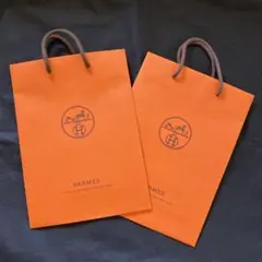 HERMES オレンジ ショップ袋 2枚セット