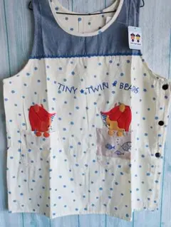 新品★大きいサイズ★保育士看護師介護士★ルルロロ★水玉★デニム切替エプロン