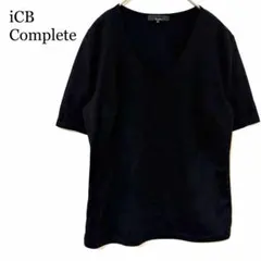アイシービー　カットソー　Tシャツ　Vネック　黒 M 日本製 高級⁠ 綺麗めのサムネイル