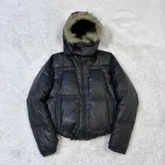 y2k 00s archive ファーダウンジャケット　ブラック　黒
