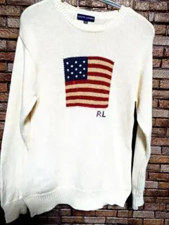 美品RALPH LAUREN 星条旗 ニット セーター 160のサムネイル