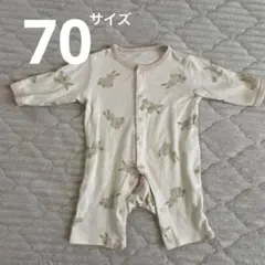 バースデイ　うさぎ　ロンパース　カバーオール　　70 長袖　新生児