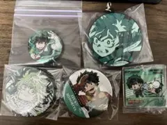 ヒロアカ　緑谷出久　缶バッジ　ラバーマスコット