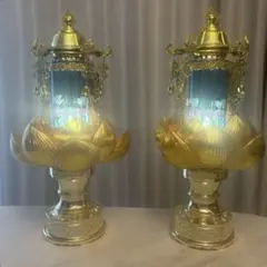 仏壇用 蓮華灯 2個セット 電気式 仏具 灯籠　ゆきび