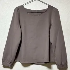 マジェスティックレゴン 茶 長袖ブラウス M 上品 大人可愛い 定番 フェミニン