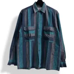 貴重【VINTAGE】海外古着 ストライプ 90s~ オールドビンテージシャツ